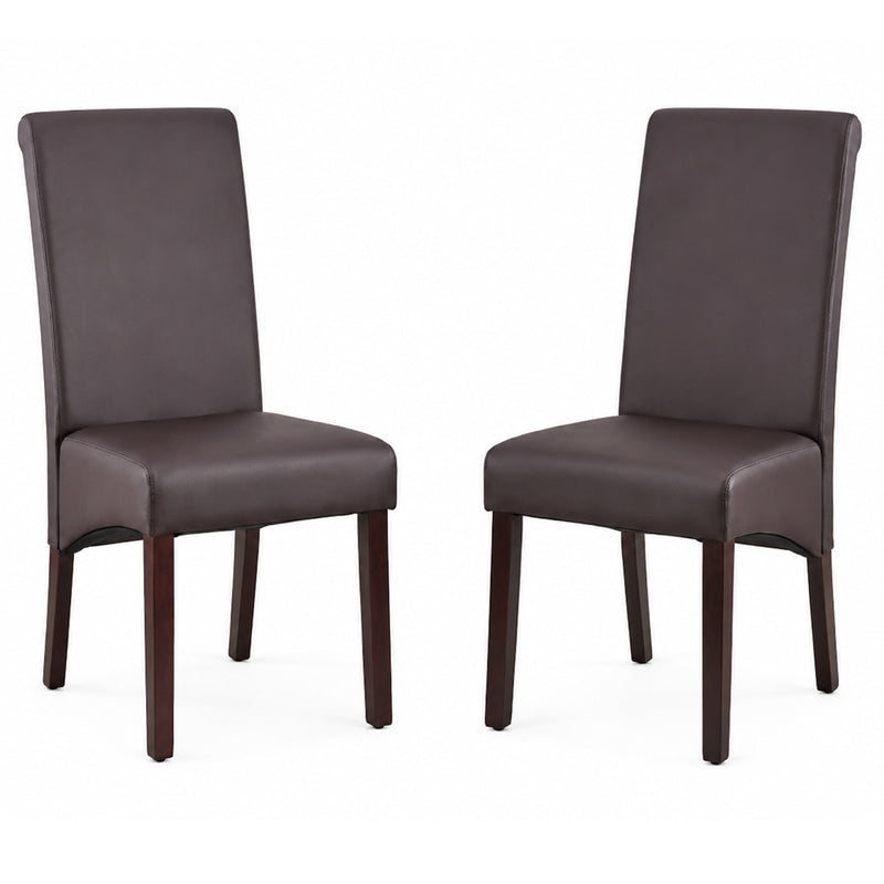 Swiss 2x wooden Frame Leatherette Dining Chairs in Multiple Colour