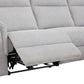 Loui Grey Fabric Electric Recliner Chaise Sofa with Storage