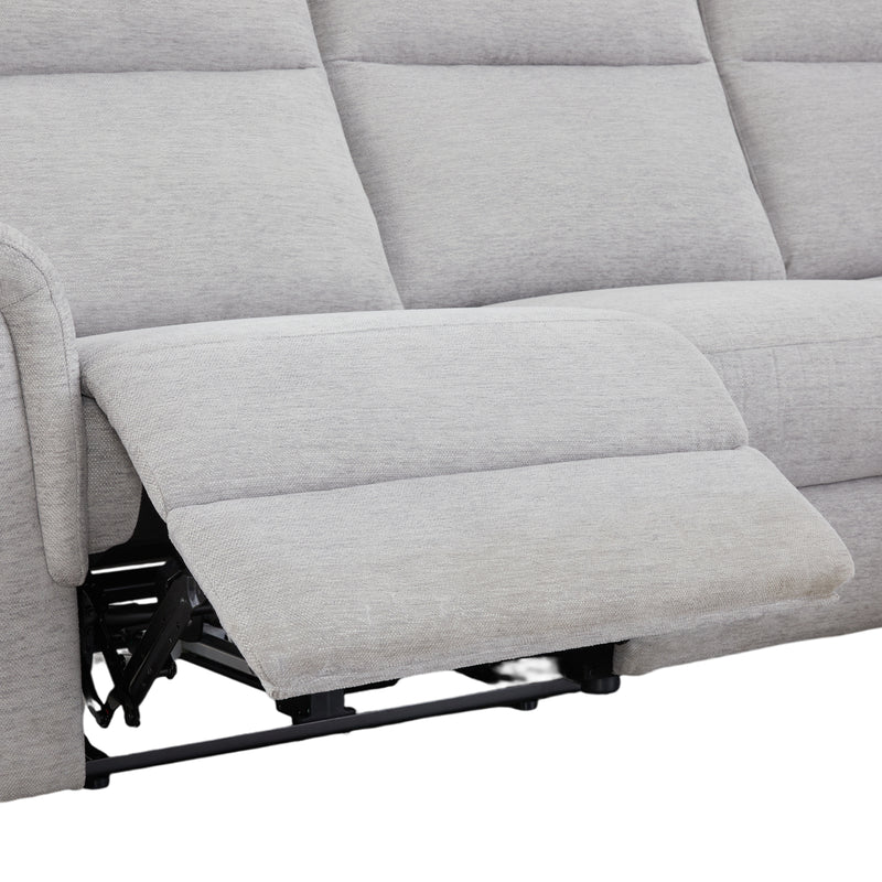 Loui Grey Fabric Electric Recliner Chaise Sofa with Storage