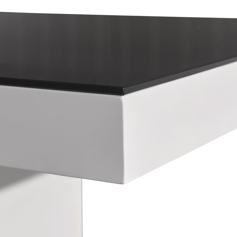 Espresso High Glossy Dining Table Combination of Black & White Colour