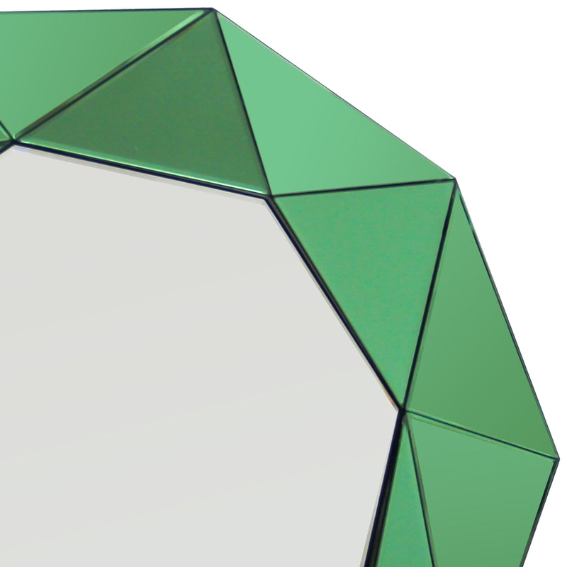 Glamorous Green Trigonometrical Wall Mirror Premium Quality MDF & Glass