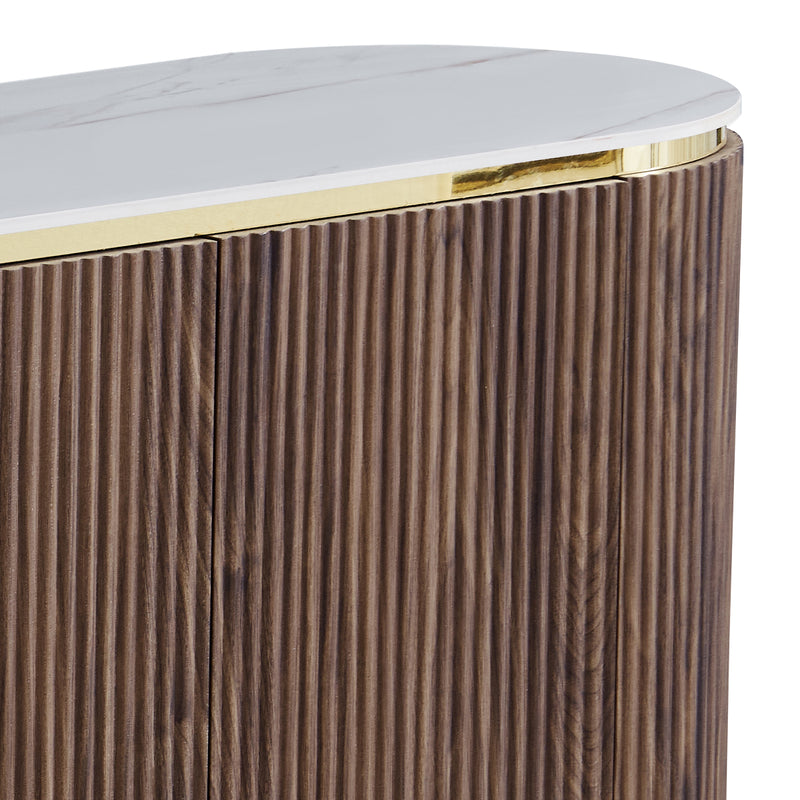 Archie Buffet with Sintered Stone Top & Timber-Look Finish