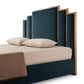 Austin Bed Frame Velvet Turquoise Fabric Padded Upholstery High Quality Slats Polished Stainless Steel Feet