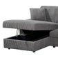 Iris 5-Piece Modular Corduroy Sofa with Storage Chaise
