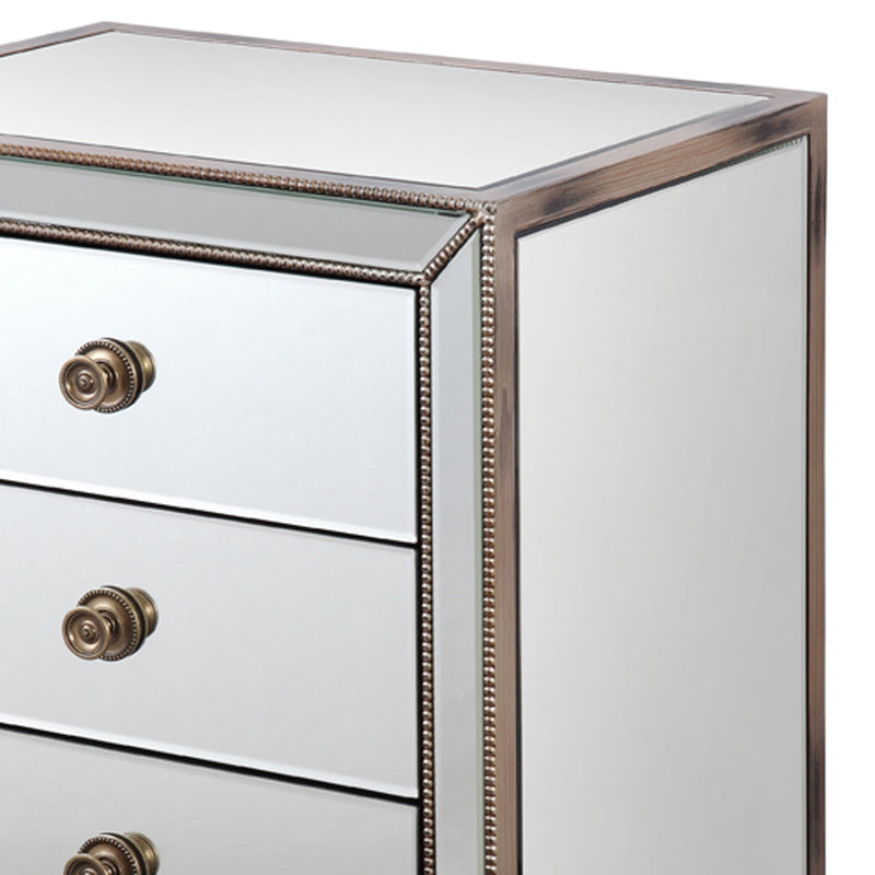 Germany Bedside Table MDF Antique Colour Border Mirrored Work 3 Drawers