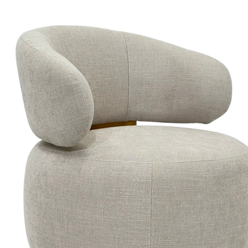 Ophelia Fabric Accent Chair Swivel Feature Stainless Steel Base