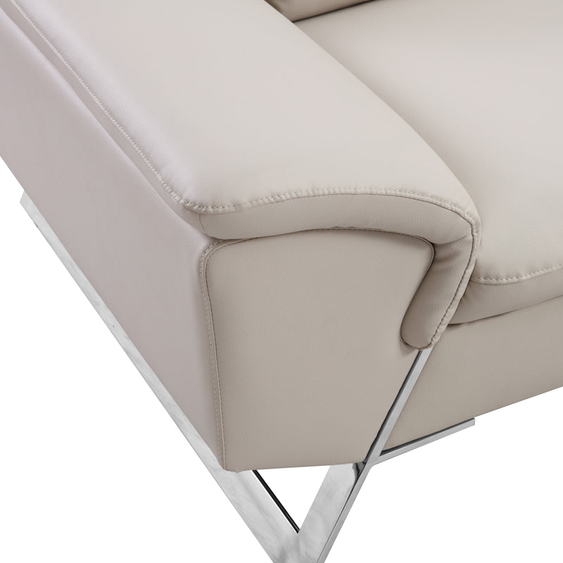 Serena White Colour Adjustable Headrest Chaise Corner Sofa