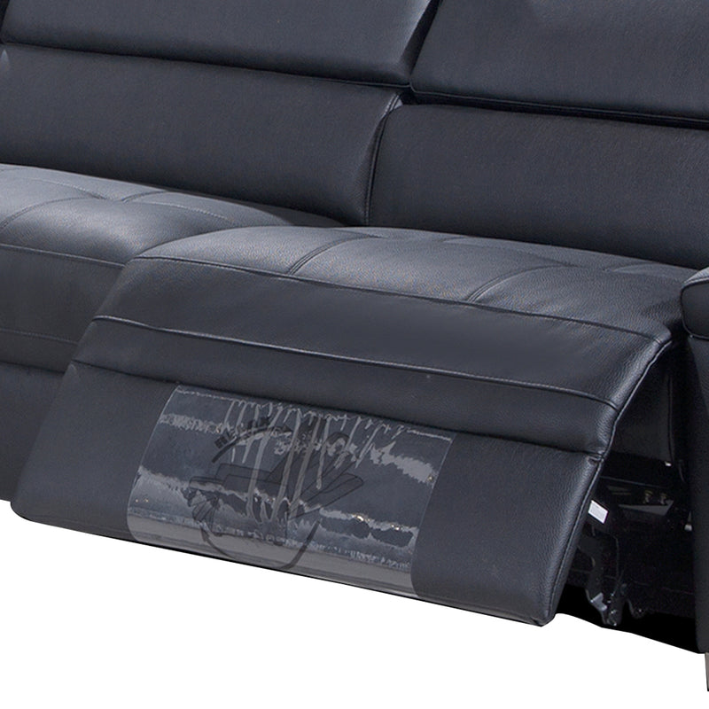 George Genuine Leather Recliner Chaise Sofa with Electric Headrest
