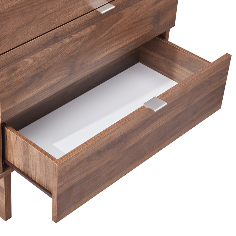 Myles MDF Board Tallboy with Melamine Finishing 5 Drawers Slim Metal Handles