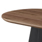 Nova Coffee Table with Walnut Veneer Top & Black Fluted Pedestal Base