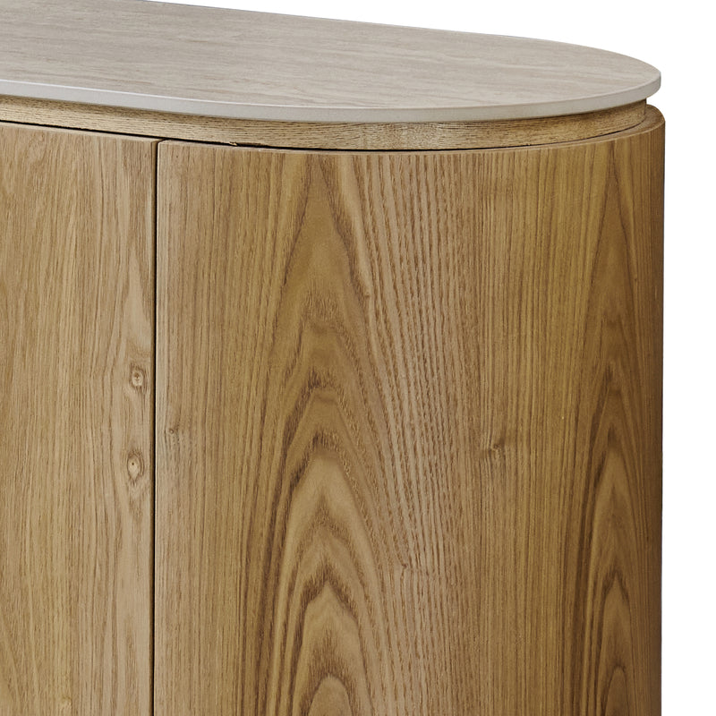 Astoria TV Cabinet with Sintered Stone Top & Oak Veneer Finish