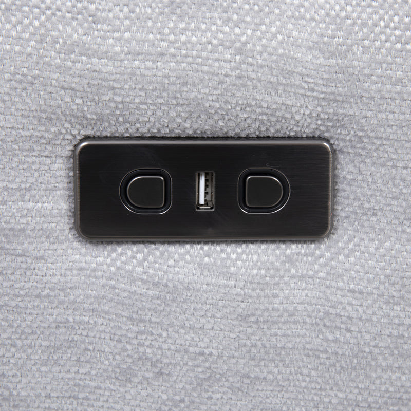 Harley Large Sectional Corner Modular Lounge Suite in Fabric with Electric Recliner