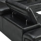 Vienna 5-Seater Black/Grey Leatherette Corner Sofa with Chaise