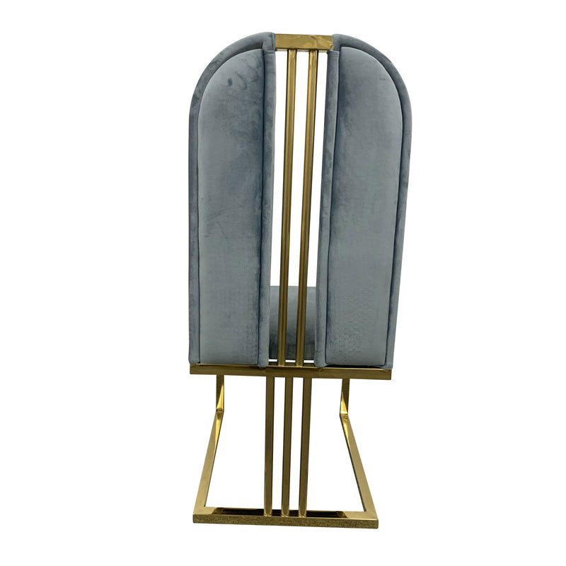 Fancy 2X Dining Chair Gold Frame Seat In Multiple Colour Fabric