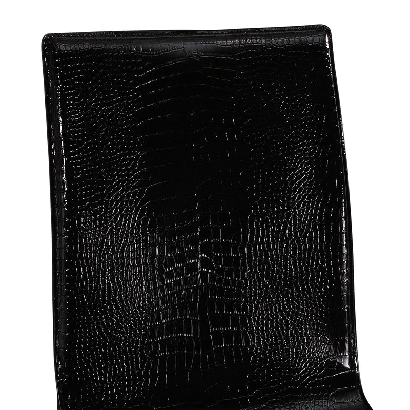 Espresso 2X Dining Chair Leatherette Seat Pad In Black Colour