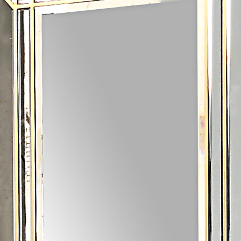 Antique Rectangular Gold Mirror Double Layer Border MDF Construction