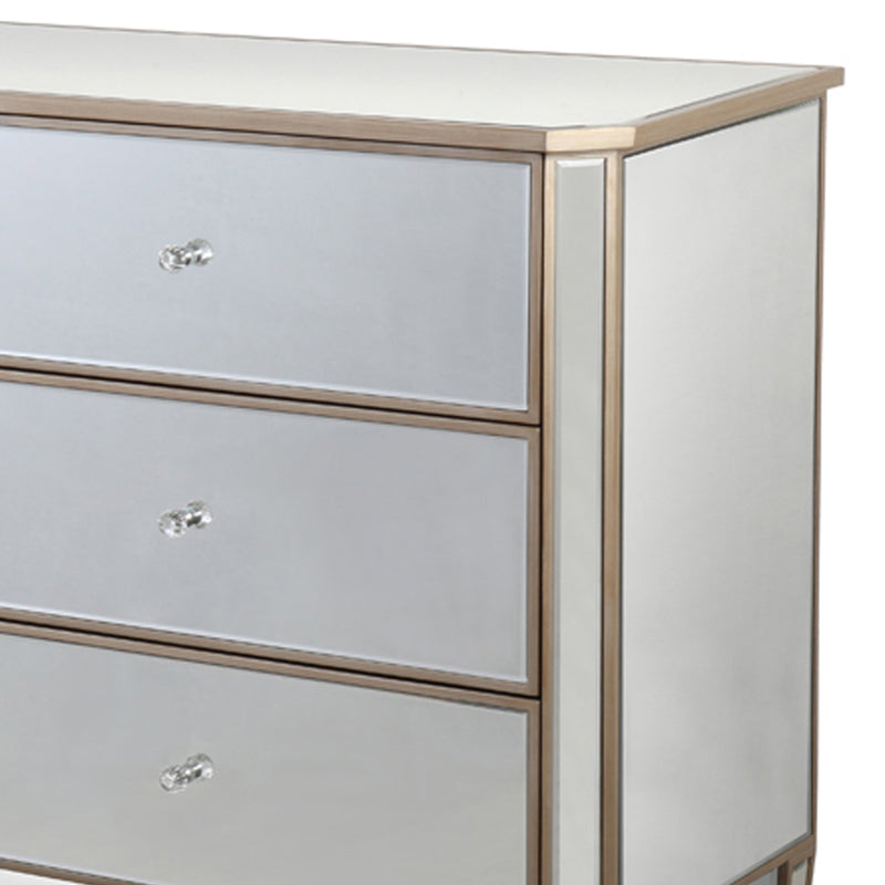 Antique Gold Colour 4pcs Dresser Bedroom Suite Velvet Upholstery Tufted Headboard Deep Quilting