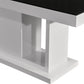 Espresso Rectangular Shape High Glossy Dining Table Combination of Black and White Colour