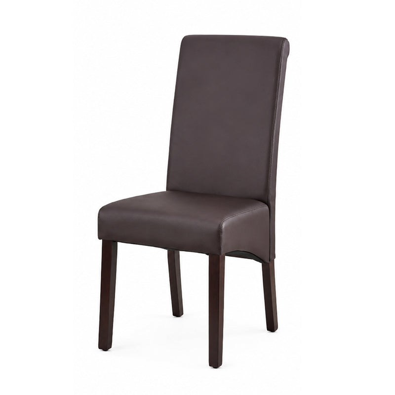 Swiss 2x wooden Frame Leatherette Dining Chairs in Multiple Colour