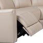 Berlin 5 Seater Sectional Leather Sofa Two Power Slide King Size Beige color Multifunctional Console