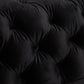 Jacques 3+2+1 Seater Sofa Button Tufted Velvet Fabric with Metal Legs in Black/Grey