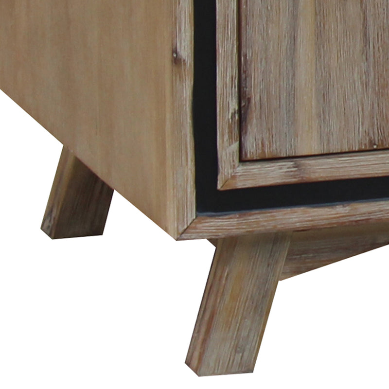 Seashore Solid Acacia Timber TV Cabinet With Silver Brush Colour