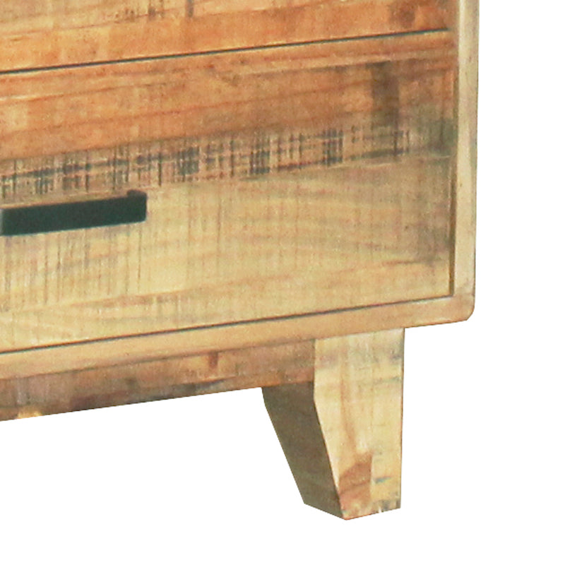 Woodland Dresser Solid Timber Light Brown 6 Drawers In Rustic Texture with Mirror