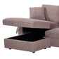 Iris 5-Piece Modular Corduroy Sofa with Storage Chaise