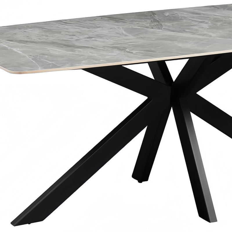 Kingsley Dining Table Rectangular Shape Powder Coated Iron Legs