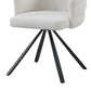 Beck 2x Linen Swivel Dining Chair with Curved Back Design in Beige