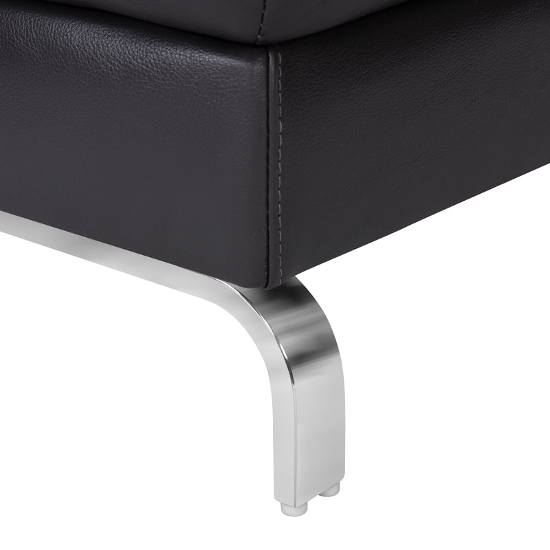 Vienna 5-Seater Grey Leatherette Corner Sofa with Chaise