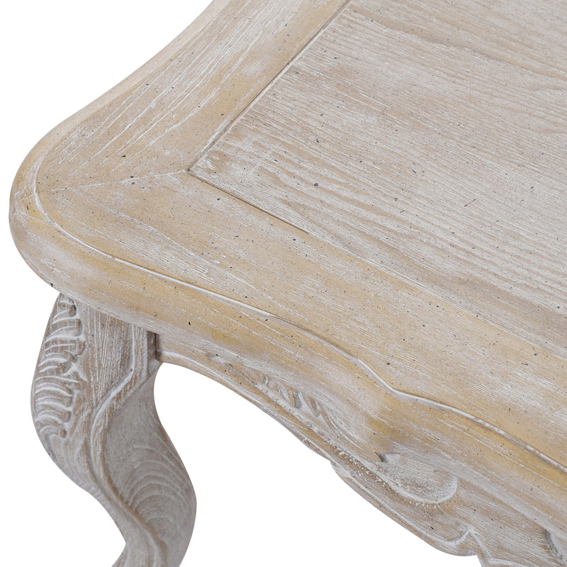 Lille Oak Wood Plywood Veneer White Washed Finish Coffee Table