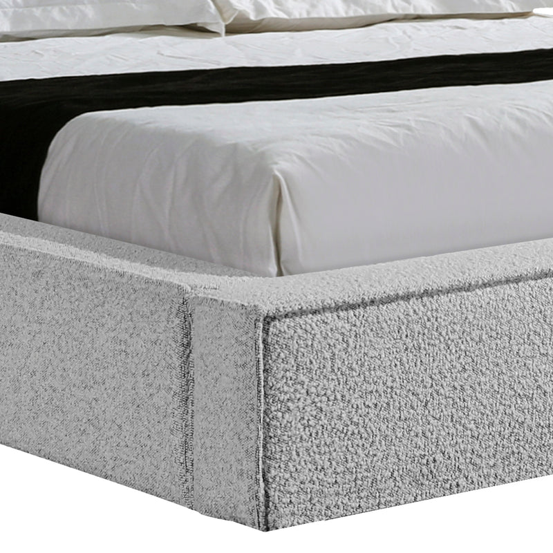 Ralph Bed Frame Fabric Upholstery Medium High Headboard in Serene White Colour