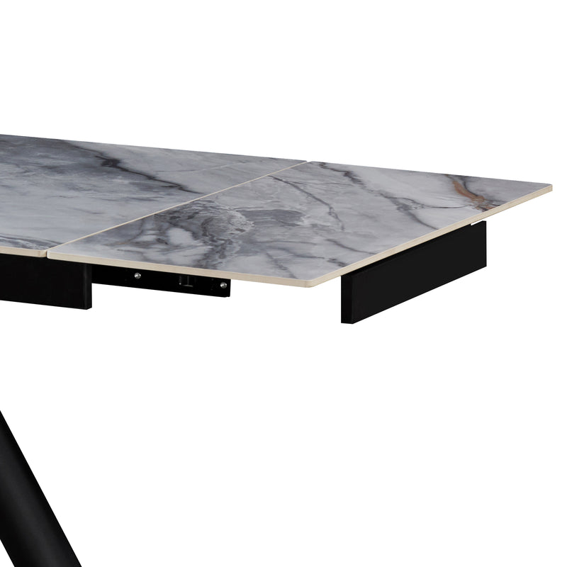 Lena Sintered Stone Top Sturdy Feet Powder Coating Dining Table