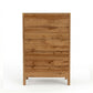 Toffee Timber Look Tallboy with 5 Drawers