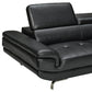 Vienna 5-Seater Black/Grey Leatherette Corner Sofa with Chaise