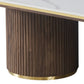 Archie Rectangular Coffee Table with Sintered Stone Top & Timber-Look Finish