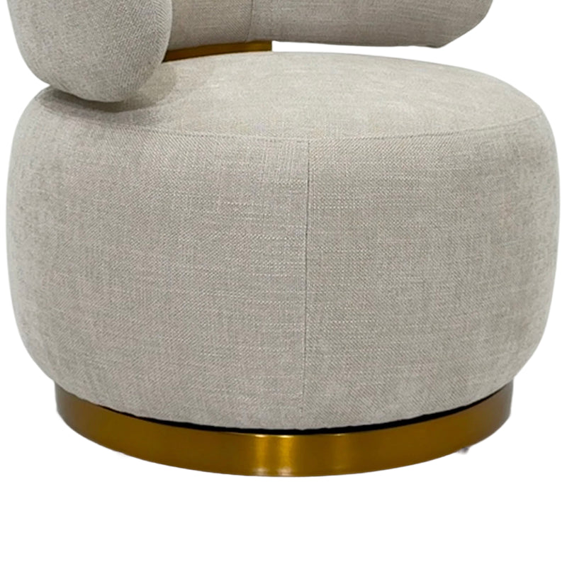 Ophelia Fabric Accent Chair Swivel Feature Stainless Steel Base