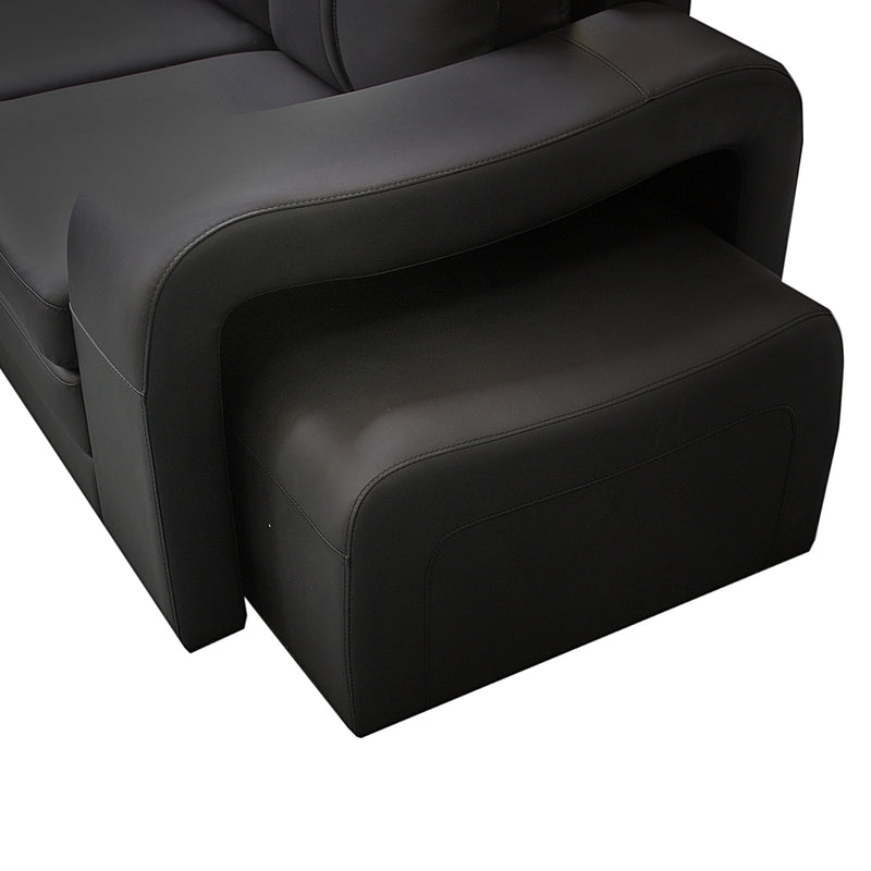 Majestic Black 6 Seater Leatherette Corner Sofa