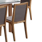 Galaxy Wooden Glossy Dining Table With Linen Upholstered 6X Chairs