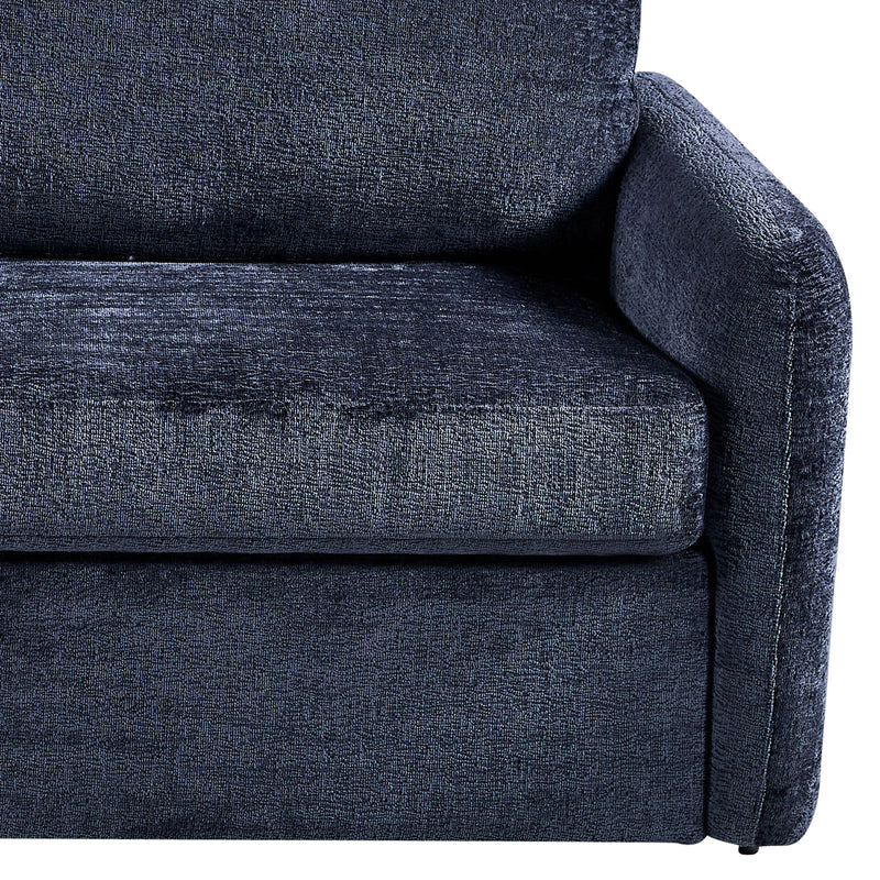 Harper Multifunctional 3 Seater Sofa Bed Fabric Upholstery Wooden Structure in Blue