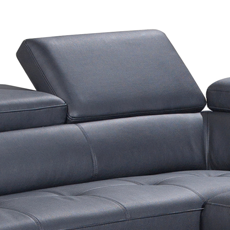 George Genuine Leather Recliner Chaise Sofa with Electric Headrest