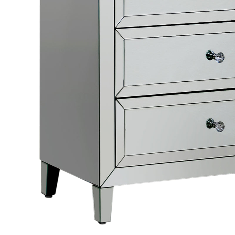 Camelia Dresser MDF Silver Mirror 3 Drawers Sparkling Handle