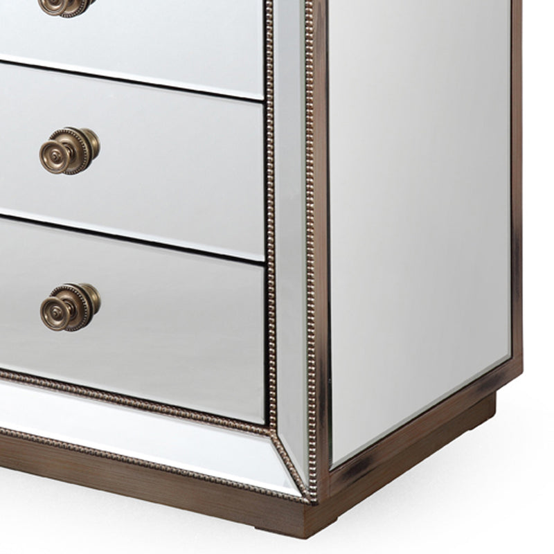 Germany Bedside Table MDF Antique Colour Border Mirrored Work 3 Drawers