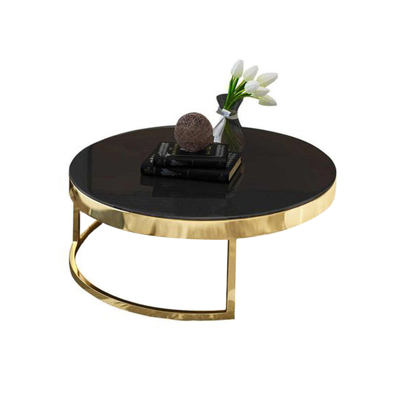 Texas Coffee Table Tempered Glass Storage Drawer Metal Base Stainless