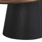 Nova Coffee Table with Walnut Veneer Top & Black Fluted Pedestal Base