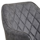 Cove 2x Dining Chairs – Grey Fabric, Grid Pattern, Powder-Coated Frame