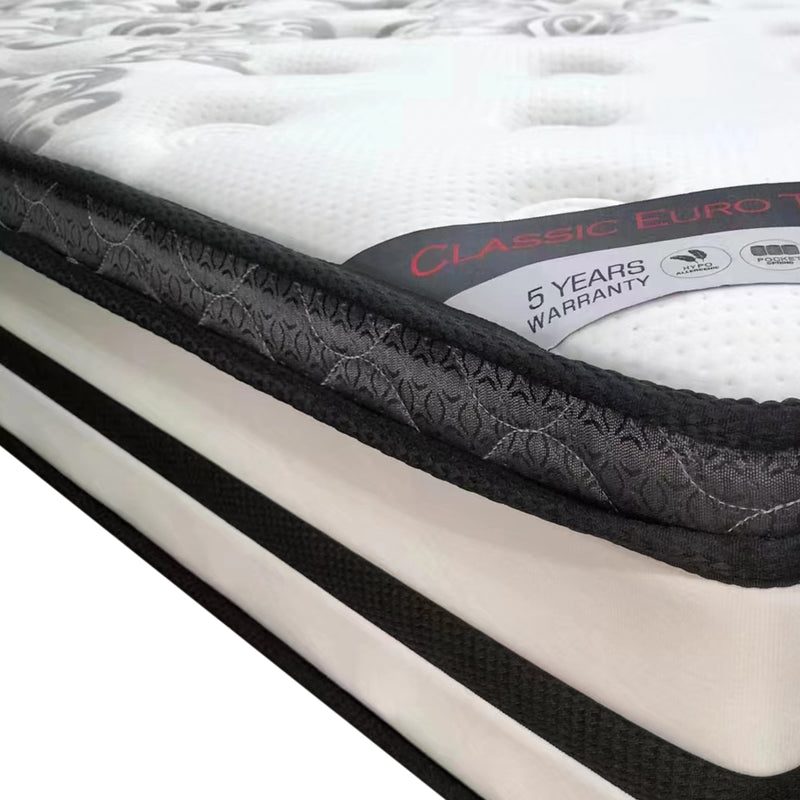 Micro Pocket Spring 31cm High Classic Euro Top Mattress