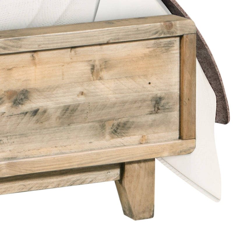 Woodland Solid Pine Wood Bed Frame In Rustic Texture Multiple Size Bed Frame