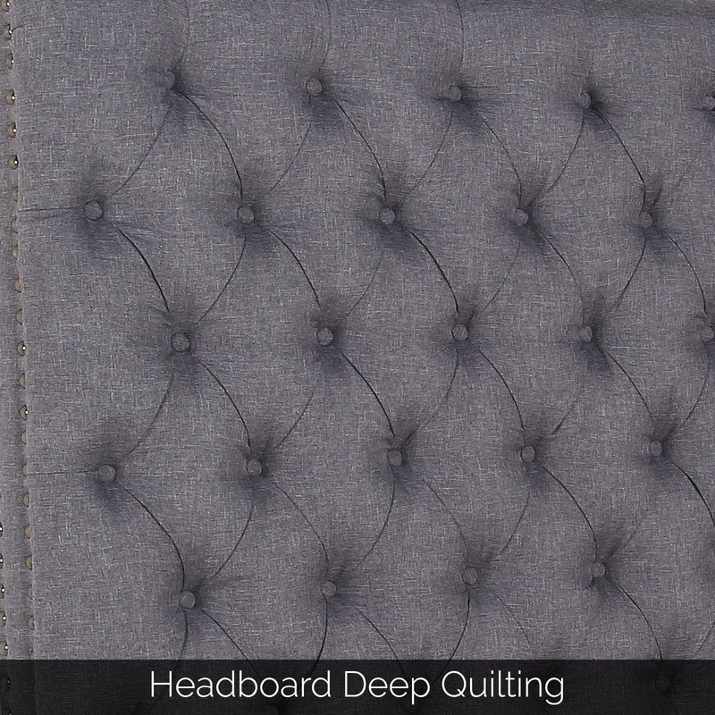 Sean Fabric Bed Headboard In French Provincial Design in Multiple Size and Colors